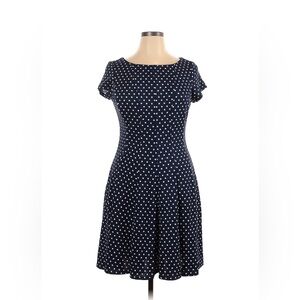 Gabby Skye Navy/White Polka Dot Dress